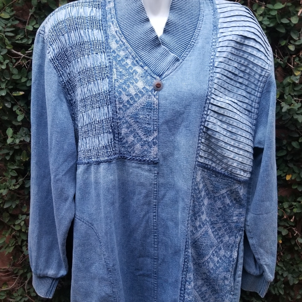 Vintage Chambray Top By Marsha Sport L